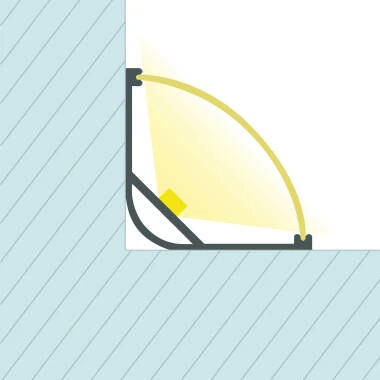Perfil de Alumínio Esquina Circular para Fita LED até 20 mm