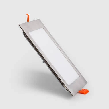 Placa LED Quadrada SuperSlim 12W Prata Corte 155x155 mm