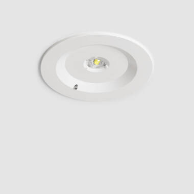 Luz de Emergência LED Embutida de 120 lm, Não Permanente, Circular, com Corte de 95 mm