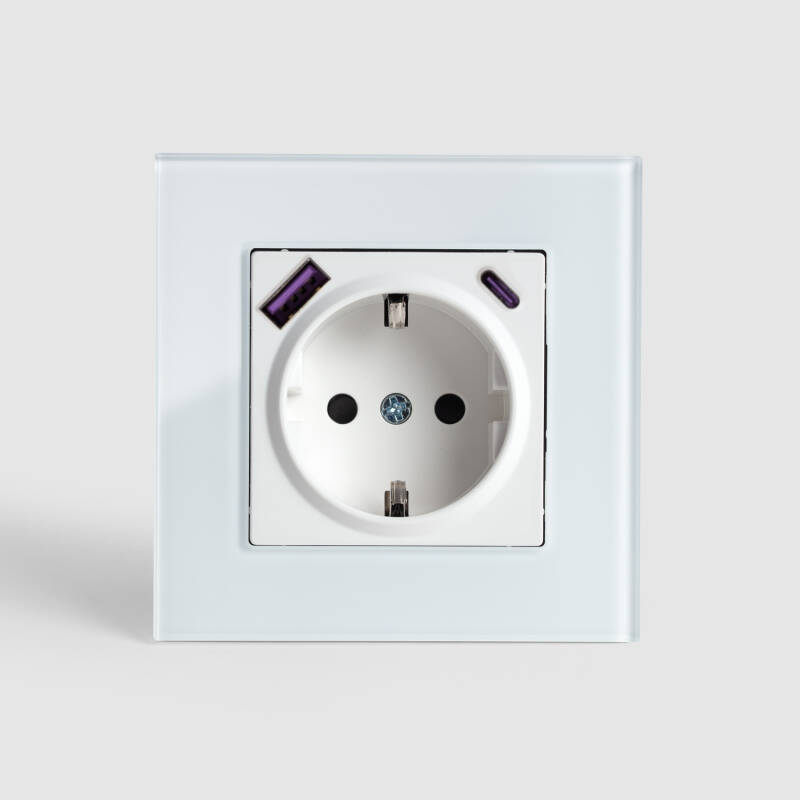 Imagen de Enchufe Schuko Tipo F con USB Luxe 27 Crystal
