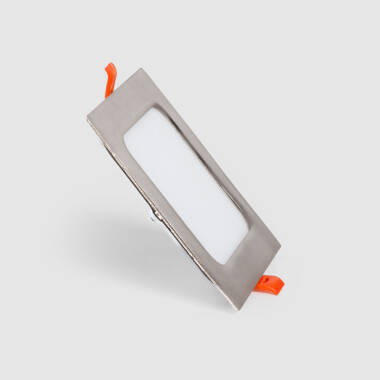 Placa LED 6W Cuadrada SuperSlim Corte 105x105 mm Silver
