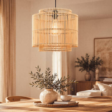 Candeeiro Suspenso de Bambu Natural Kaia