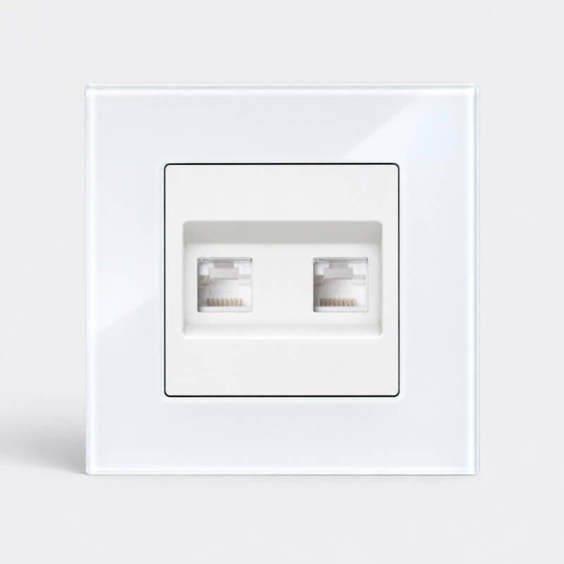 Imagen de Toma Doble RJ45 CAT 6 Internet Luxe 27 Crystal