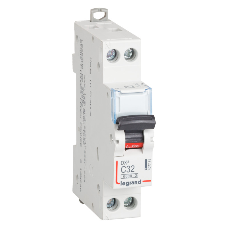 Imagen de Interruptor Magnetotérmico Industrial 1P+N 10-32 A 10kA Curva C LEGRAND DX³ 407726