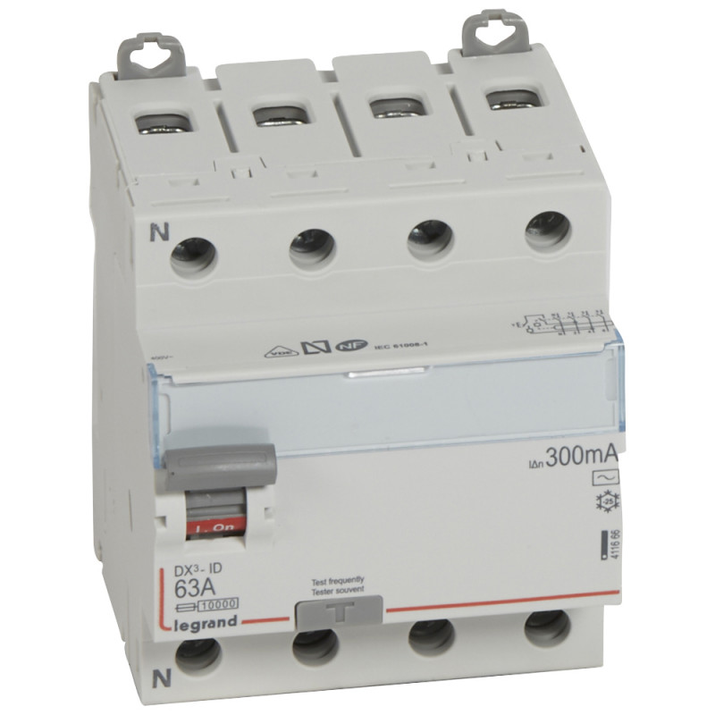 Imagen de Interruptor Diferencial Industrial 4P 300mA 25-63 A 10kA Clase AC LEGRAND DX³ 411664