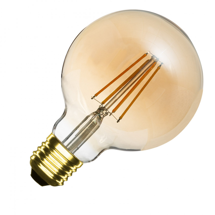 Lâmpada LED E27 Regulável Filamento Planet Gold G95 6W 