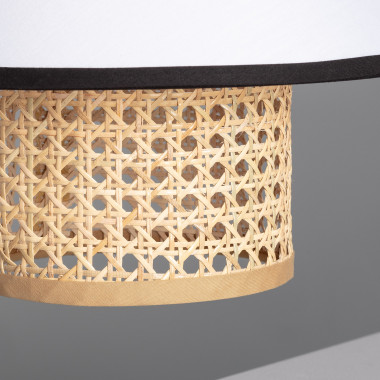 Imagem de Candeeiro Suspenso em Tecido e Ratán Kufila