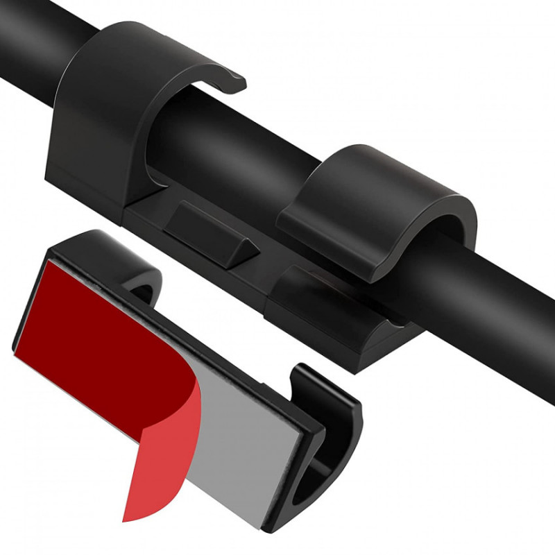Imagen de Pack 20 Grapas Clip Autoadhesivo Organizador Para Cable Ø 10mm
