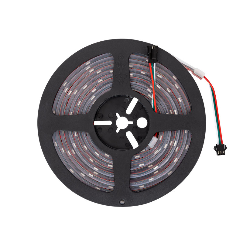 Imagen de [#] Tira LED RGBIC Digital SPI 12V DC 30LED/m 5m IP67 Ancho 12mm Corte cada 10cm