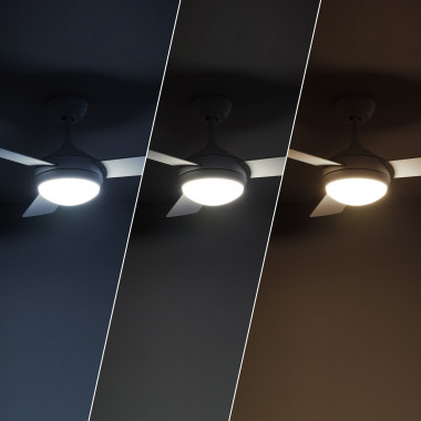 Imagem de Ventoinha de Teto Exterior LED Triffin Branca 107cm Motor DC