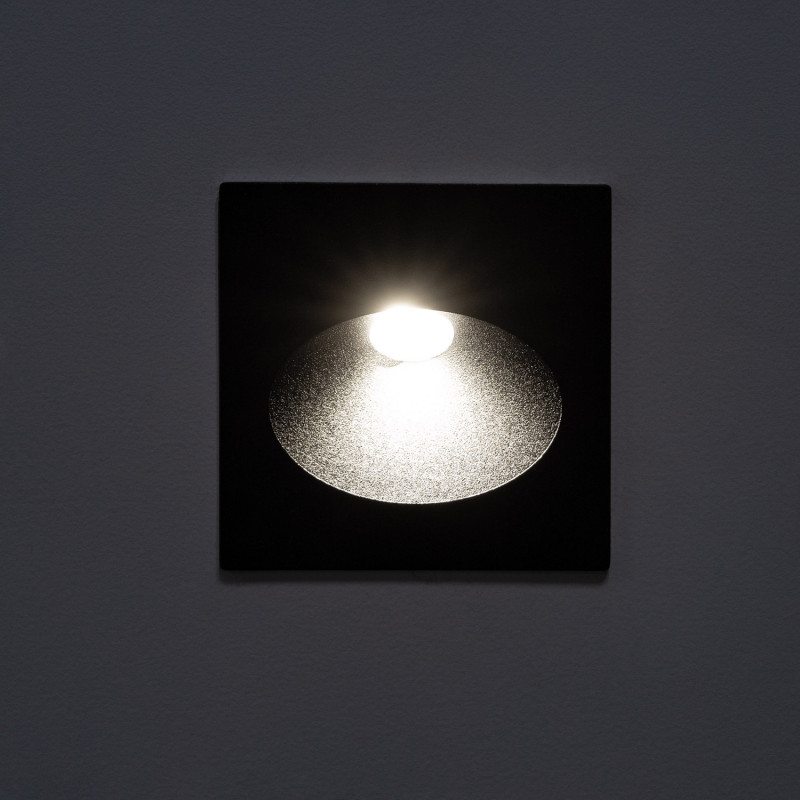 Producto de Baliza Exterior LED 3W Empotrable Pared Cuadrado Negro Coney