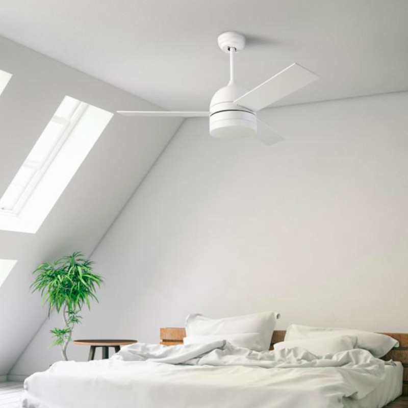 Produto de Ventoinha de Teto LED Inca Branco 106.7CM Motor AC LEDS-C4 VE-0001-BLA 