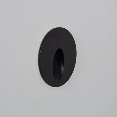 Baliza Exterior LED 3W Empotrable Pared Circular Aluminio Negro Boiler