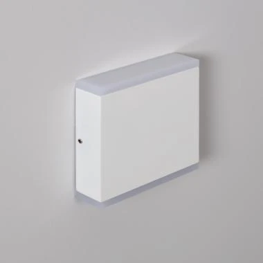 Aplique de Pared Exterior LED 6W Aluminio Iluminación Doble Cara Cuadrado Blanco Orus