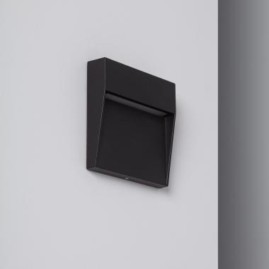 Baliza Exterior LED 4W Superficie Pared Cuadrado Negro Jade
