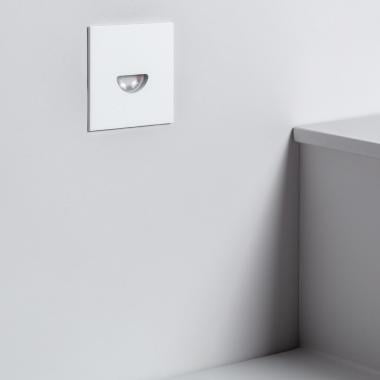 Baliza Exterior LED 2W Empotrable Aluminio Pared Cuadrado Blanco Guell