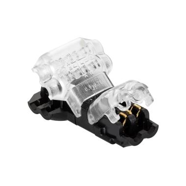 Conector tipo T de 2 Pólos para Cabo não Descascado de 0,5 mm para Fita LED IP40