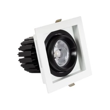 Fotografia do produto: Foco Downlight LED 12 W COB, orientável a 360º, quadrada, com dimensões de 100 x 100 mm, CRI 90, Expert Color, sem cintilação
