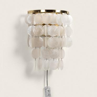Candeeiro de Parede Metal e Conchas Marinhas Reef 