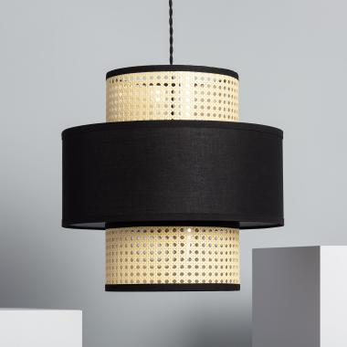 Candeeiro Suspenso Vime e Tecido Cordell