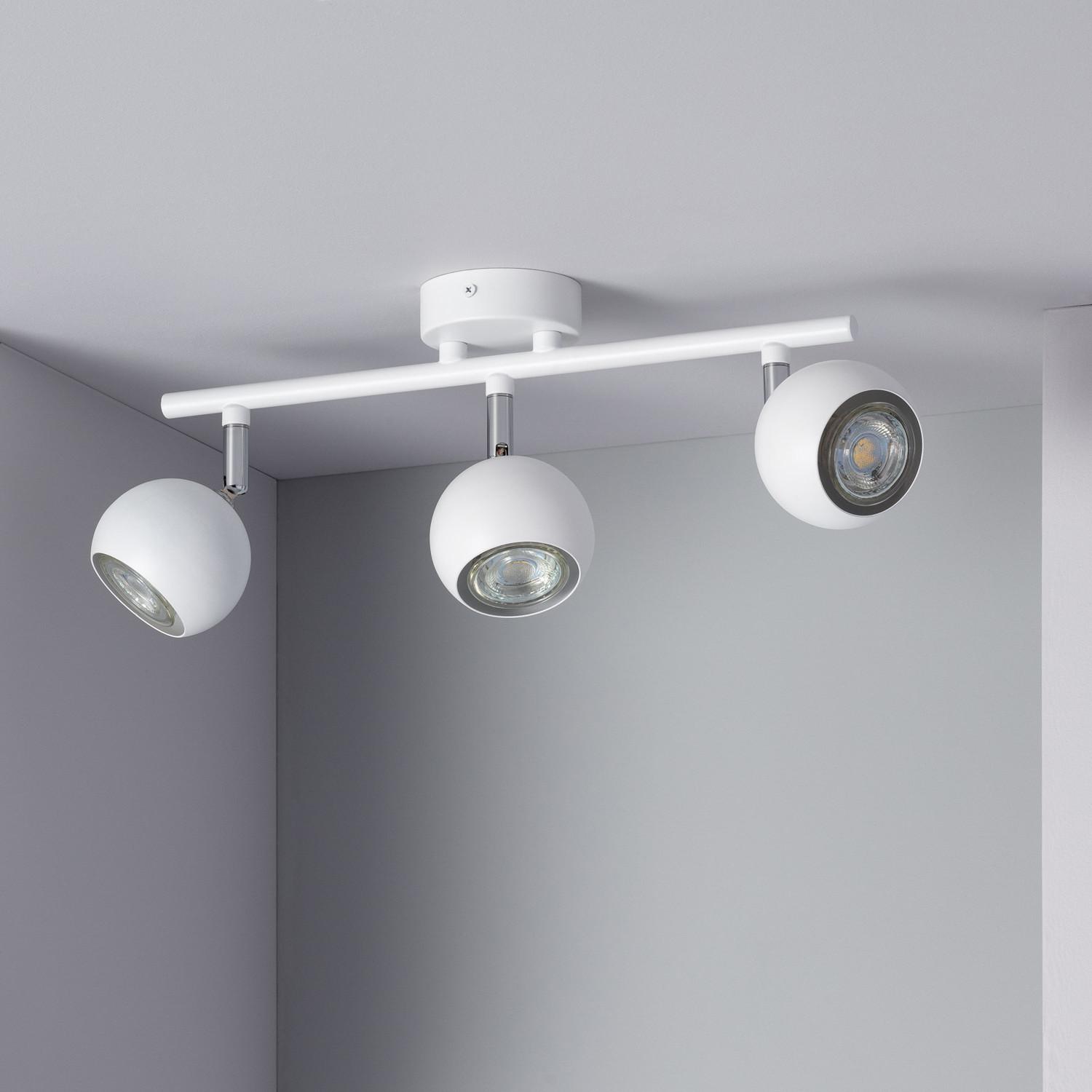 Lámpara de Techo Orientable Aluminio 3 Focos Ates Lámpara de Techo Orientable