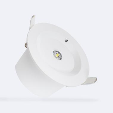 [*] Luz Emergencia LED Empotrable 120lm No Permanente Circular Corte Ø95 mm Blanco