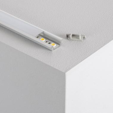 Perfil de Alumínio Encastrável  com Cobertura Contínua para Fitas de LED Até 12mm