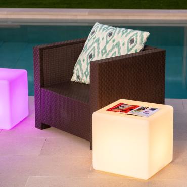 Fotografía del producto: Cubo LED RGBW Recargable 40x40 cm