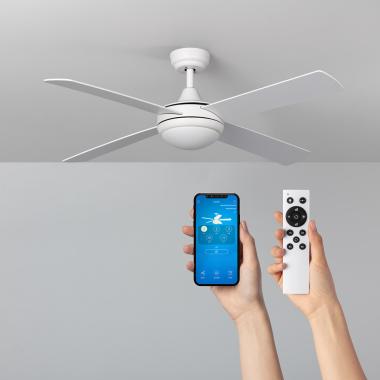 Ventoinha de Teto Silenciosa Navy Branca 132cm Motor DC WiFi