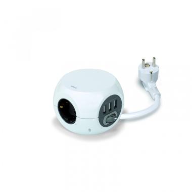 Base Múltiple Combiball 3 Enchufes Tipo F Schuko + 3 USB-A 1.4m  SIMON BM516301