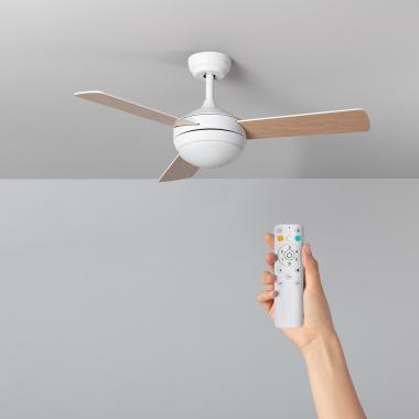 Ventilador de Techo Exterior LED Navy Blanco Madera 107cm Motor DC