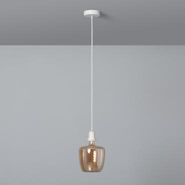Fotografía del producto: Lámpara Colgante con Cable Textil Trenzado Blanco