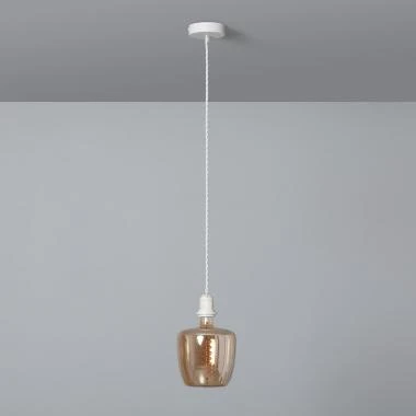 Lámpara Colgante con Cable Textil Trenzado Blanco