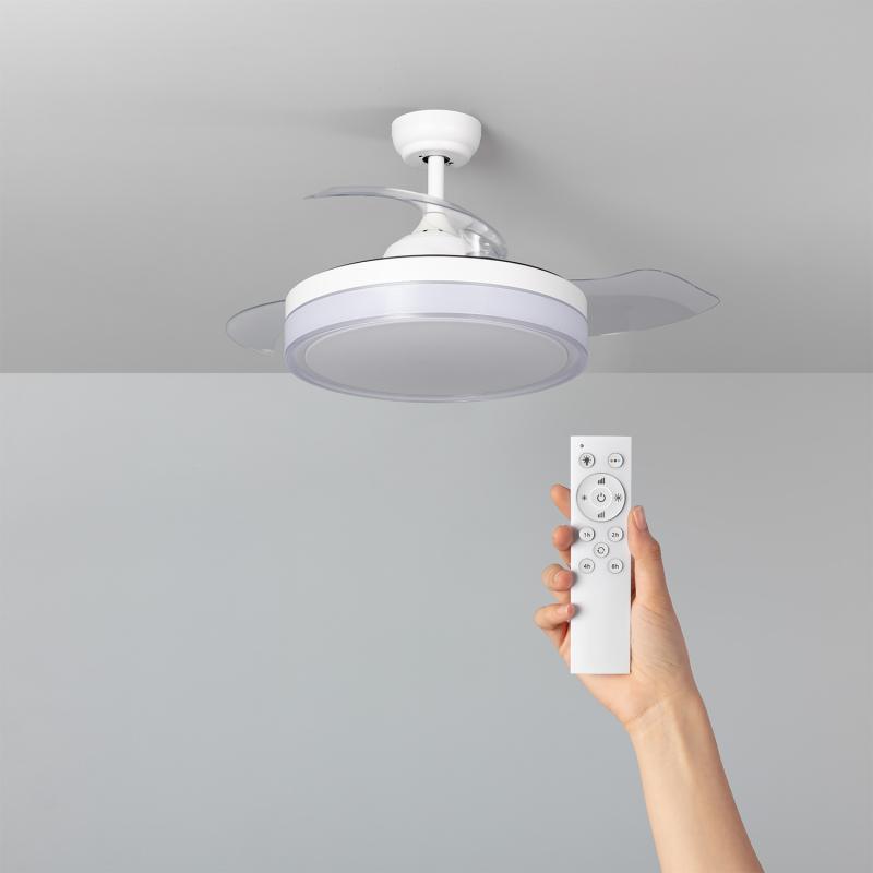 Imagen de Ventilador de Techo Retráctil Silencioso Caicos Blanco 106cm Motor DC