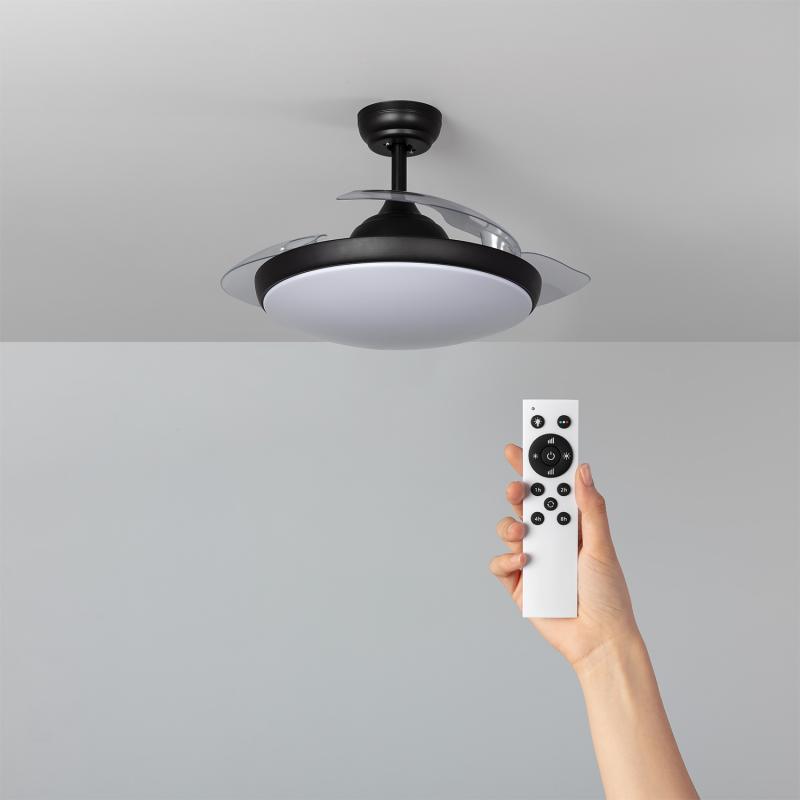Imagen de Ventilador de Techo Retráctil Silencioso Kourak Negro 106cm Motor DC