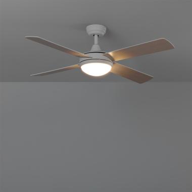 Imagem de Ventoinha de Teto Silenciosa Navy Branca Madeira 132cm Motor DC WiFi 