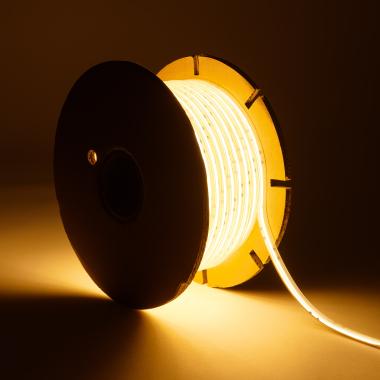 Tira LED Regulable 220V COB Autorrectificada 560 LED/m BOBINA 50m 14W/m 1250lm/m SILICONE FLEX IC-2P Ancho 10mm Corte 10cm IP65