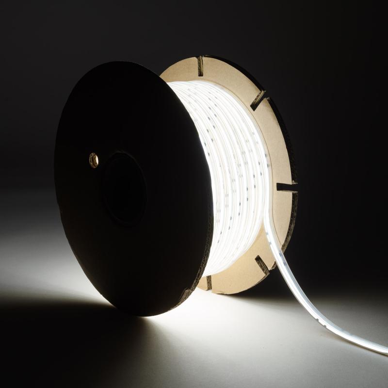 Imagen de Tira LED Regulable 220V COB Autorrectificada 320 LED/m BOBINA 50m 8W/m 720 lm/m Ancho 12mm Corte 50cm IP65 CRI90