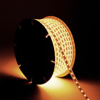 Fita LED Regulável 220V SMD 60 LED/m ROLO 50m 5W/m 500lm/m Largura 12mm Corte 100cm IP65