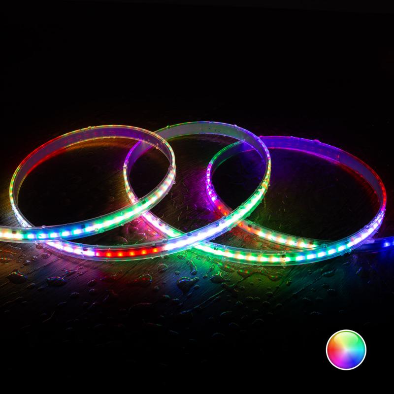 Imagem de Fita LED RGBIC Digital SPI 24V DC COB Silicone FLEX 360 LED/m 5m IP65 Largura 12mm Corte 5 cm