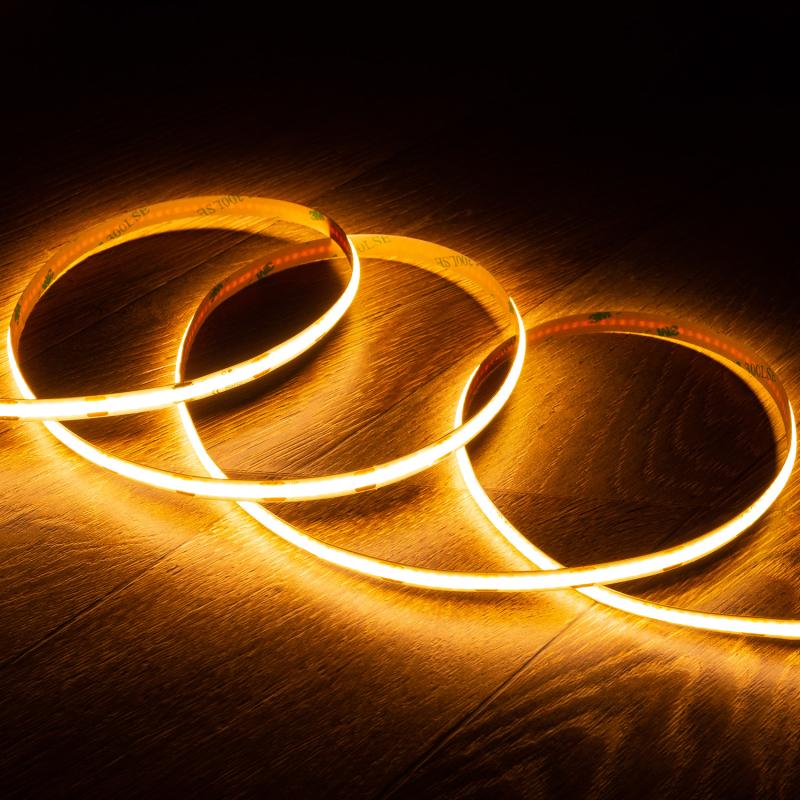 Imagen de Tira LED 12V COB 320 LED/m 5m 10W/m 1000lm/m Ancho 8mm Corte 2.5cm IP20 CRI90