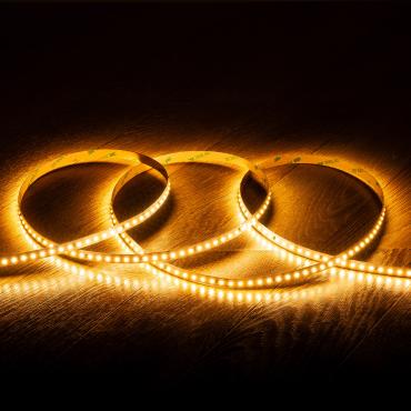 Fotografía del producto: Tira LED 24V SMD 120 LED/m Bobina 20m Larga Distancia 10W/m 1250lm/m Ancho 10mm Corte 5cm IP20