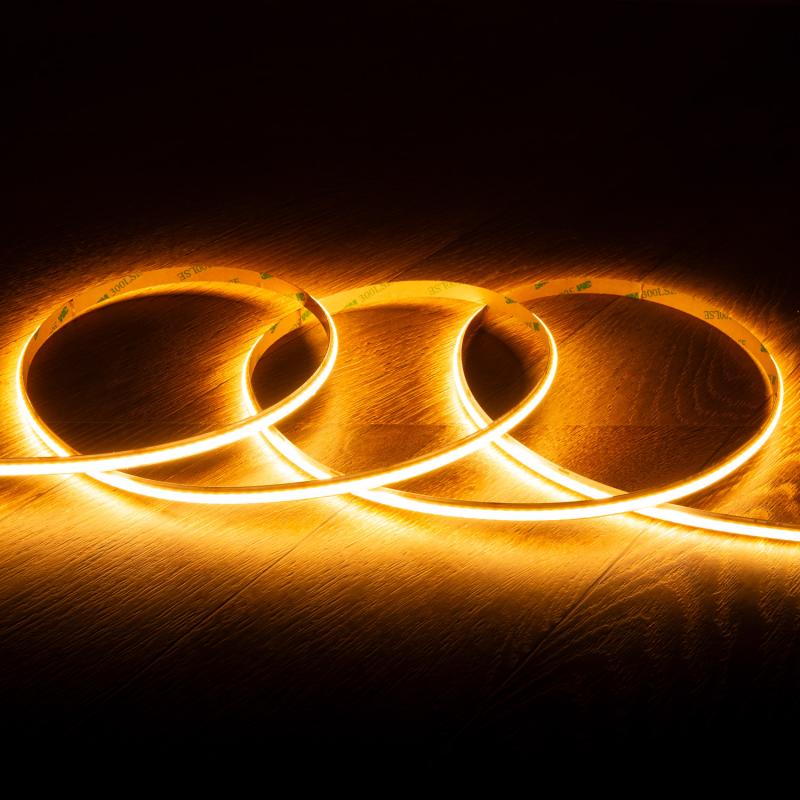Imagen de Tira LED 24V WCOB 256 LED/m 5m 10W/m 1100lm/m Ancho 8mm Corte 3.2cm IP20 CRI90