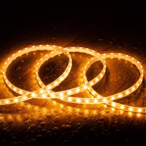 Tira LED Regulable 220V SMD 60 LED/m Super Cálido 5W/m 400lm/m Ancho 12mm Corte 100cm IP65 a Medida