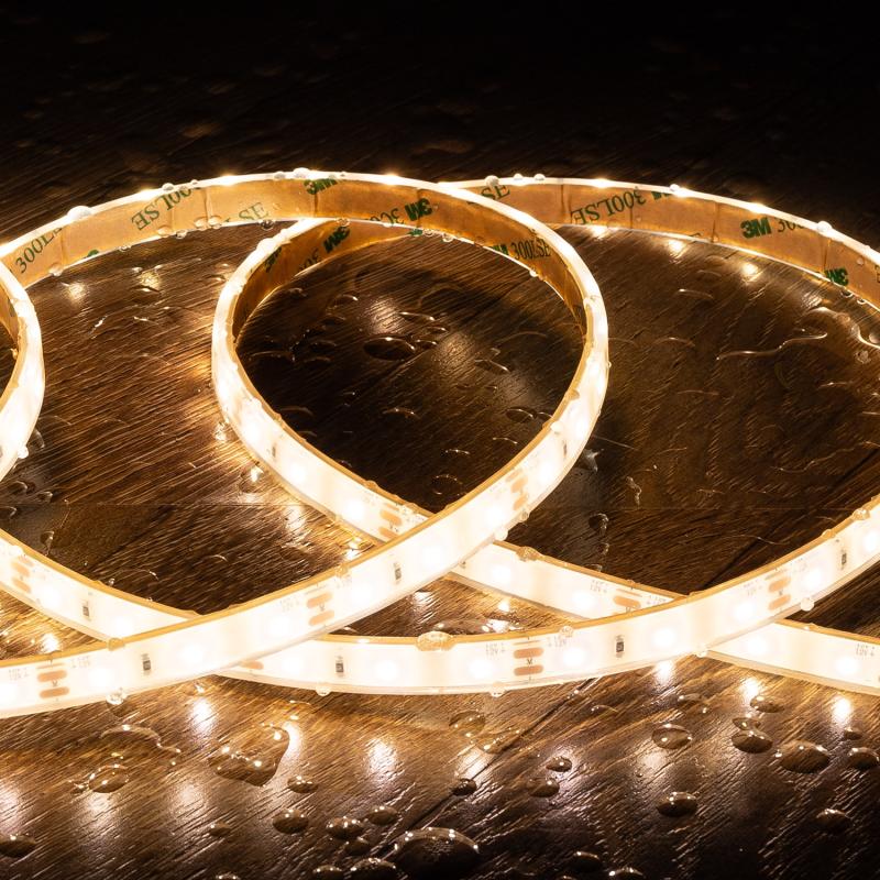 Imagen de Tira LED 12V SMD 60 LED/m 5m 5W/m 500lm/m Ancho 10mm Corte 5cm Sumergible IP68 SILICONE FLEX