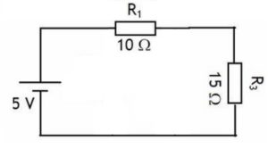 Um circuito com duas resistências em série