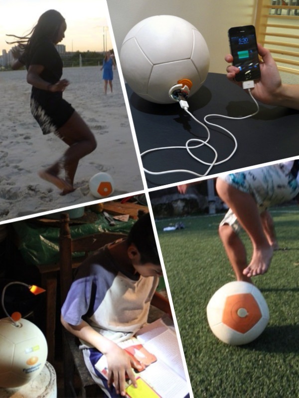 Soccket ball gera luz ao jogar futebol