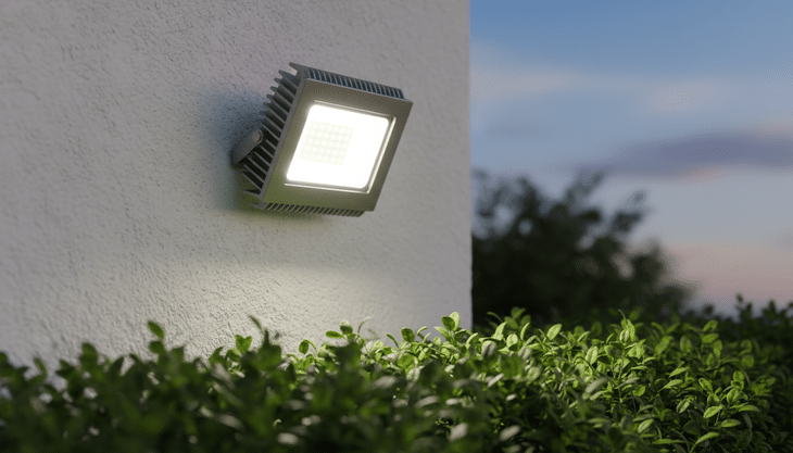 Reflektor LED na zewnątrz, narażony na przegrzanie i kurz