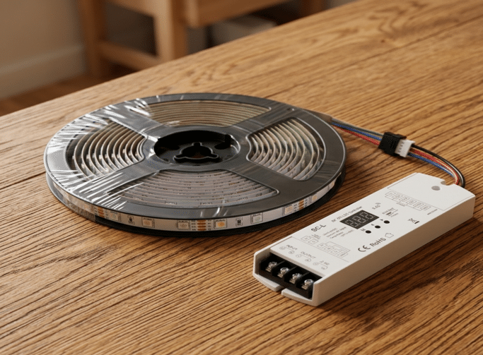 Regulador de intensidade ligado a uma fita LED