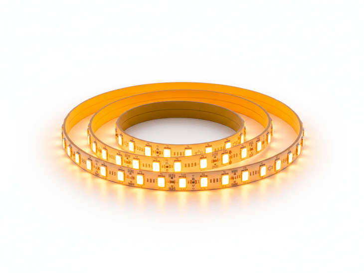 12V DC LED-strips verlicht op een witte achtergrond